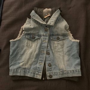Hooded Denim Vest